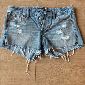 Vintage Y2K Abercrombie Low Rise Distressed Shorts Cut Offs 24 boho, festival